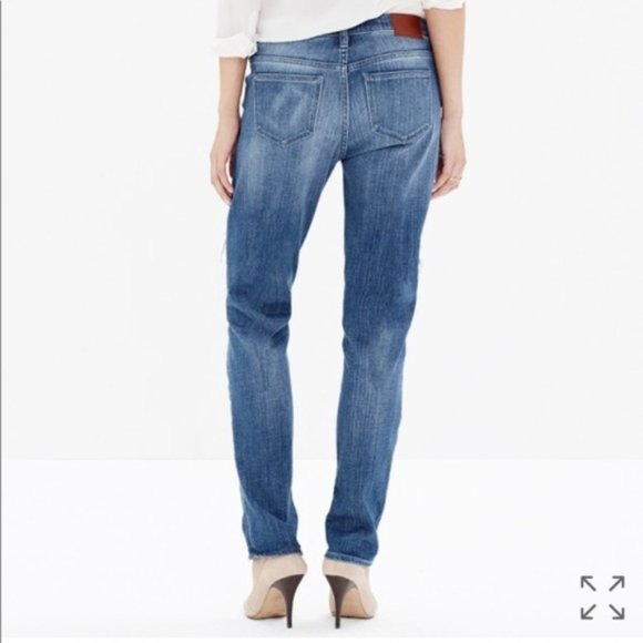 Madewell Slim Boyjean Patched-Up Edition Jeans in Springfield Wash Size 26 - Picture 3 of 5